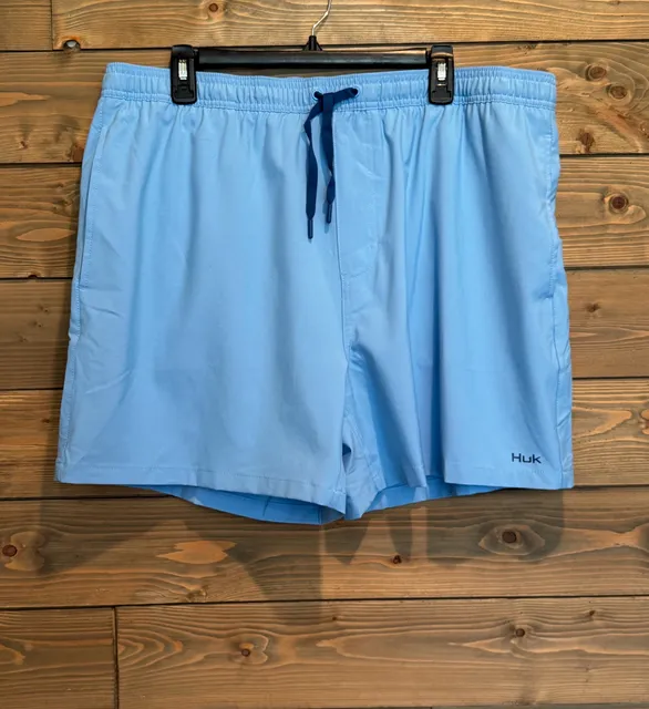 Huk Pursuit Volley Shorts XXL Light Blue Performance Swim Trunks