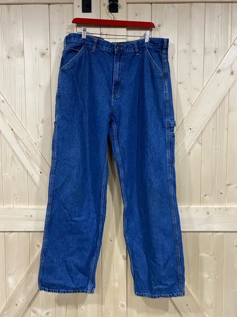 RK Brand Carpenter Jeans Size 38x34 Blue Denim Workwear Straight