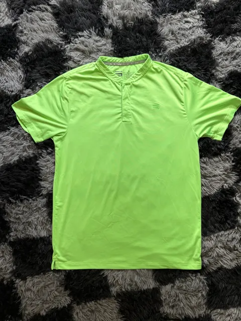 Three Sixty Six Polo Shirt Size M Green Athletic Henley Golf