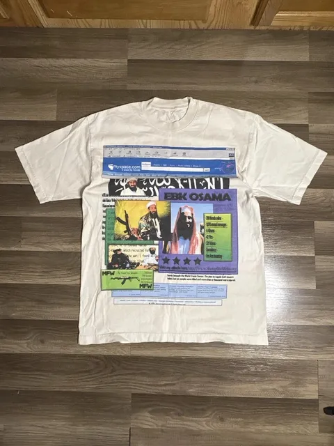Vinatge EBK Osama Graphic T-Shirt White No Tag Size Mens Large