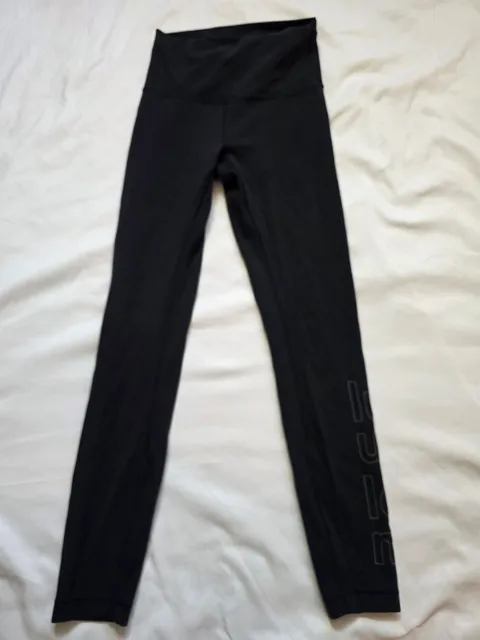 Lululemon Wunder Train size 4 Black High Rise Graphic Logo Leggings