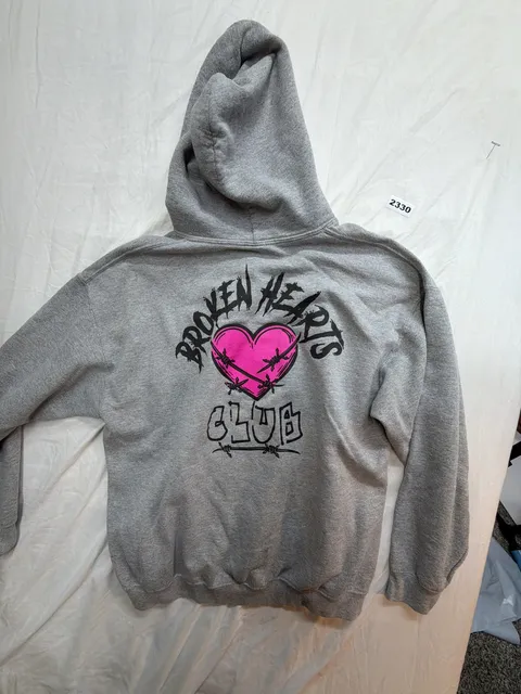 Popular Poison Broken Hearts Hoodie Grey