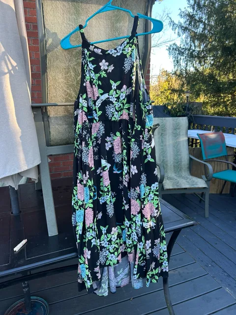 Torrid Floral Halter Neck Hi-Low Dress Black