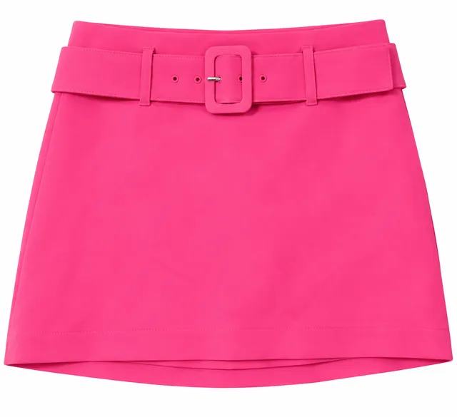 Express Pink Belted Mini Skirt