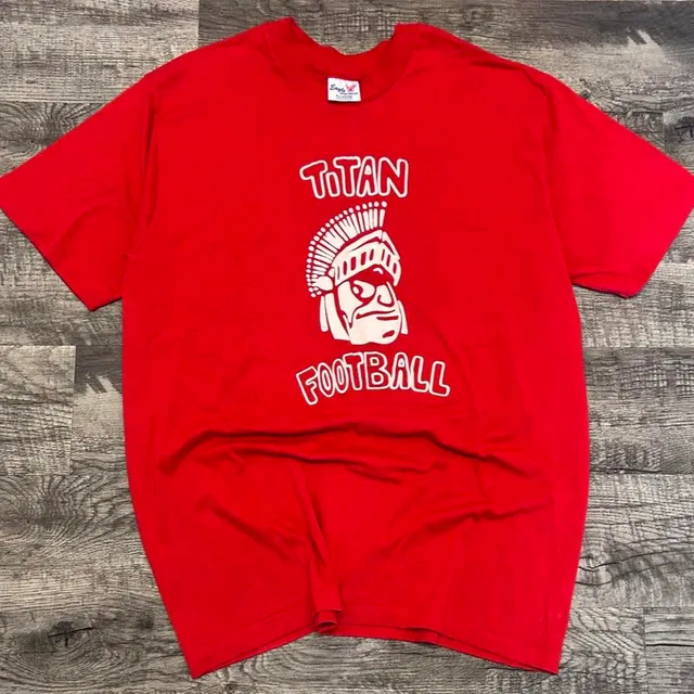 Eagle Sportswear Vintage Titan Football T-Shirt XL Red Trojan Mascot Single Stitch