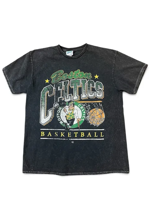 47 Brand Boston Celtics Vintage Tubular T-Shirt Size L Black