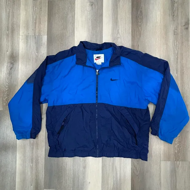 Nike Vintage Colorblock Windbreaker Jacket Size XL Blue Black