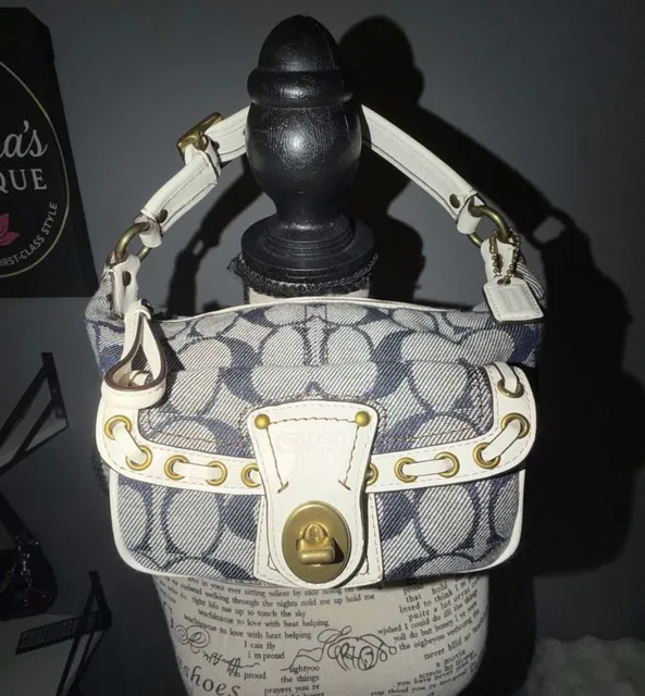 Coach Mini Legacy Shoulder Bag 40315 Denim Signature