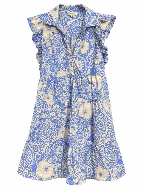 Umgee Tiered Ruffle Sleeve Dress Size M
