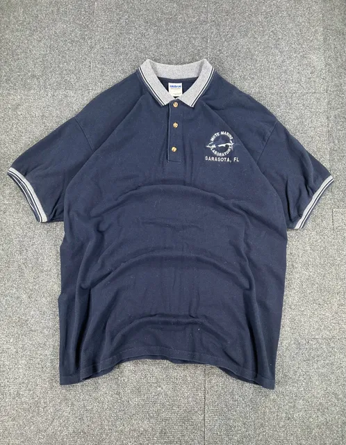 Gildan Mote Marine Laboratory Polo Shirt Size 3XL Navy Blue