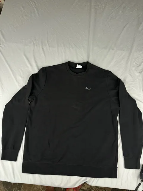 Puma Textured Crewneck Sweatshirt Size XL Black Long Sleeve Pullover