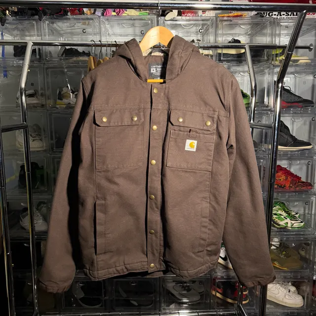 Carhartt Washed Duck Bartlett Brown Sherpa Lined Jacket