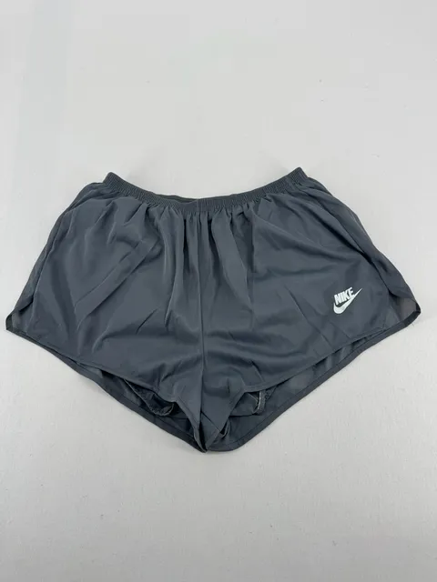 Vintage Nike Running Shorts Size L Gray Made In USA 1980s