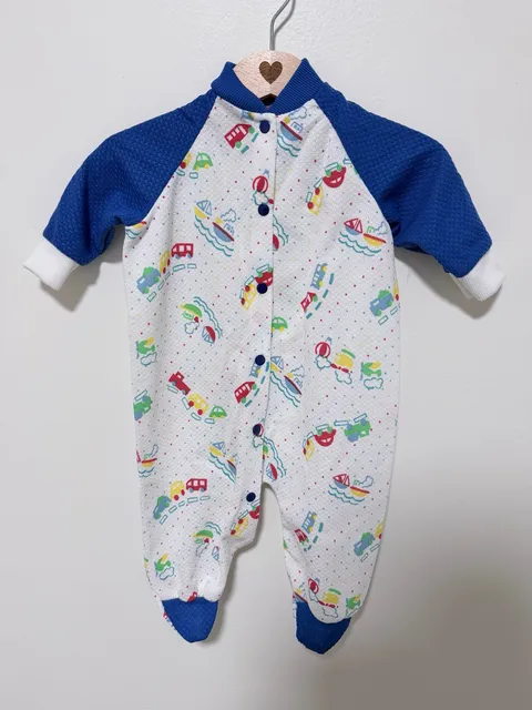 Playskool Vintage Baby Romper Size Small Up To 3 Mos Car Print