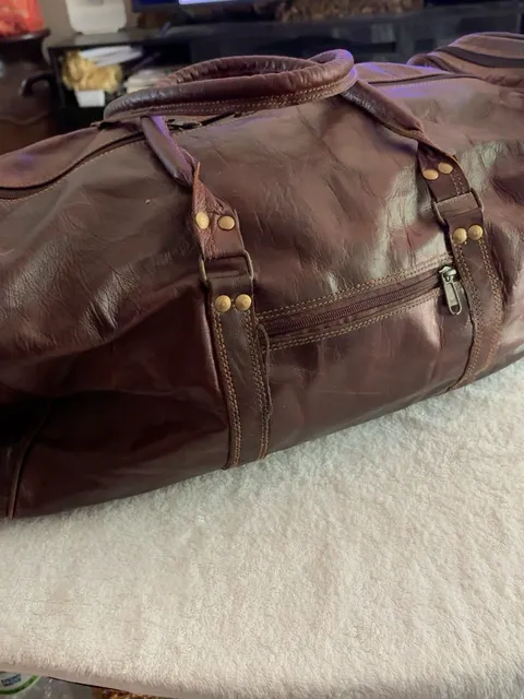 D'Leather Brown Leather Duffel Bag Weekender Travel Overnight Vintage Style
Genuine Leather, Os