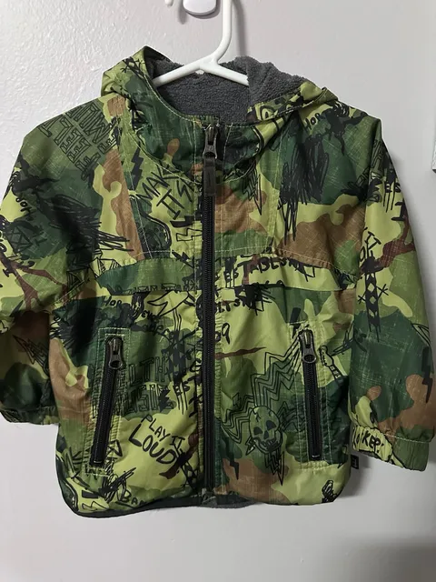 Baby Gap Camo Graffiti Fleece Lined Jacket