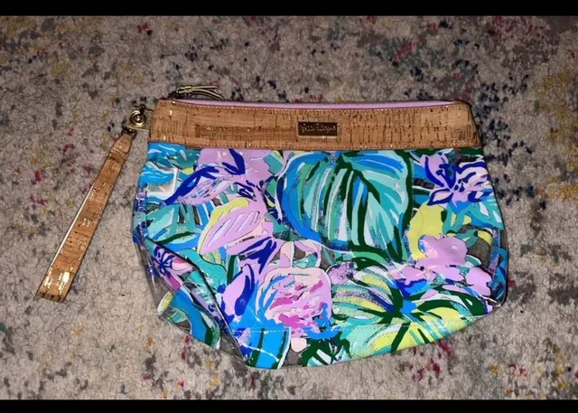 Lilly Pulitzer Floral Clear Wristlet Pouch
