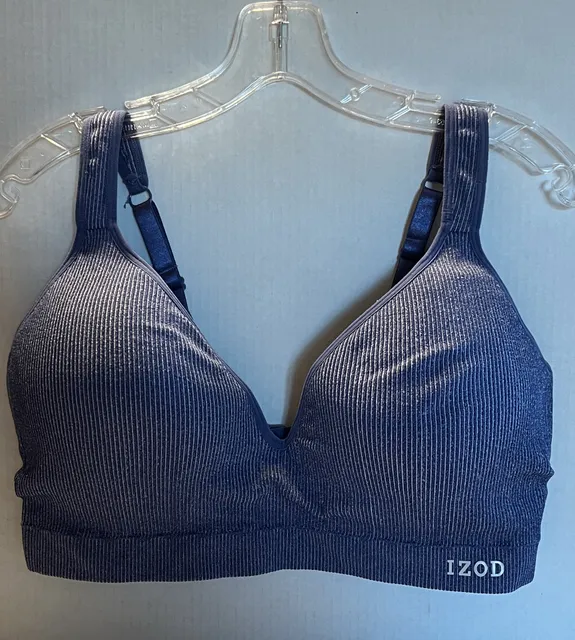 IZOD Comfort Bra Size 3X Blue Ribbed Wireless