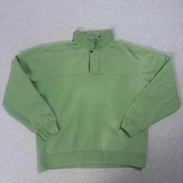 Orvis Signature Collection 1/4 Zip Sweatshirt Size L Green Cotton