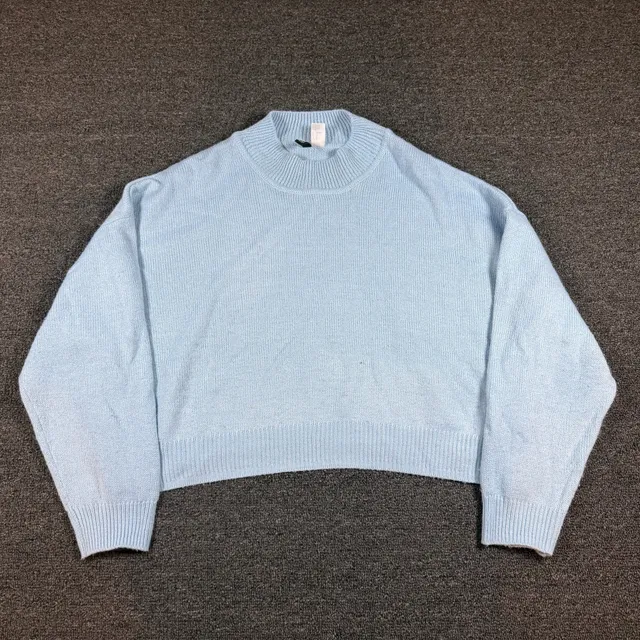 Divided H&M Mock Neck Sweater Size XL Light Blue Knit Long Sleeve