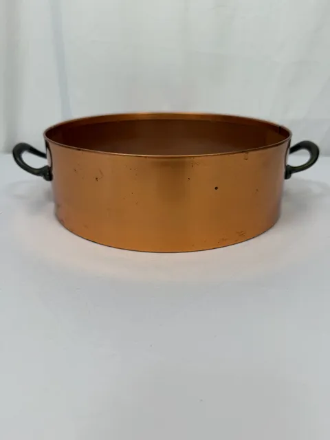 Copper Bowl With Brass Handles 8 Inch