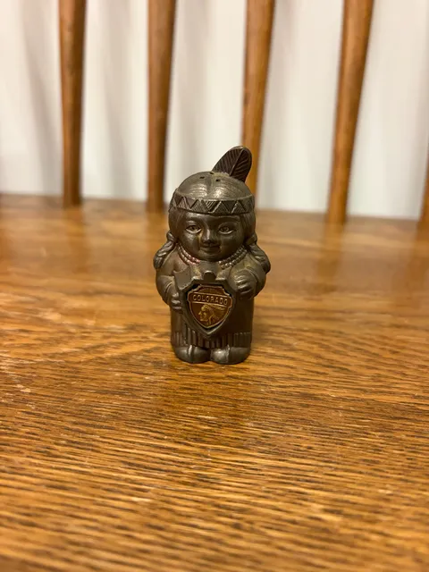 Vintage Colorado Indian Chief Metal Souvenir Figurine Salt Shaker