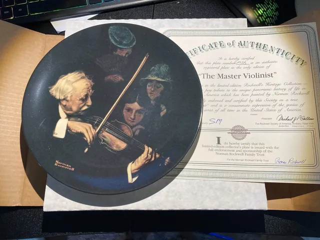 Norman Rockwell "The Master Violinist" 1996 Collector Plate Knowles w/COA