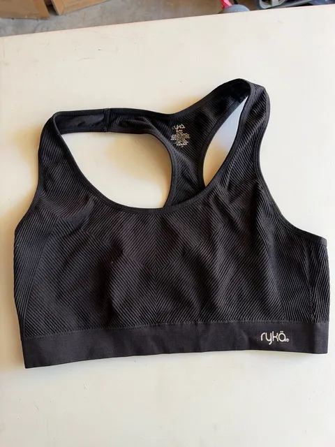 ryka Sports Bra Size XL Black Seamless Racerback