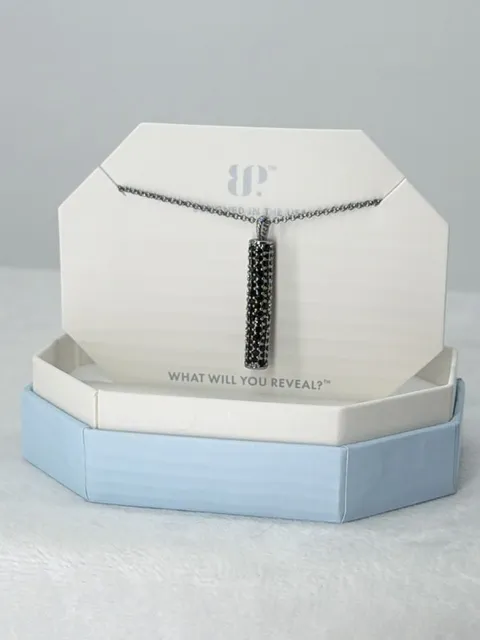BP The Teshia Necklace Bringback Black Onyx CZ Pave Cylinder Hematite