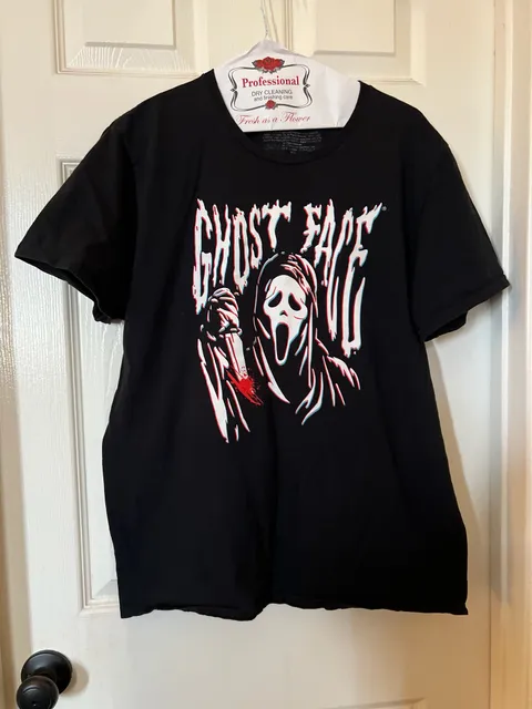 Ghost Face T-Shirt Size XL Black Scream Movie Graphic Tee