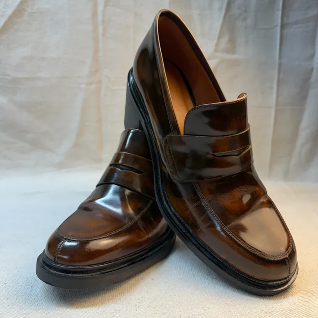 Maeve Heeled Penny Loafers Size 39 Brown Platform Block Heel