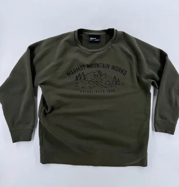 Marmot Mountain Works Sweatshirt Size L Olive Fleece Pullover