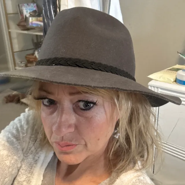 Tart Wool Fedora Hat One Size Grey Braided Band