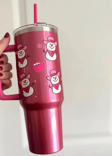 40 oz stainless steel snowman tumbler