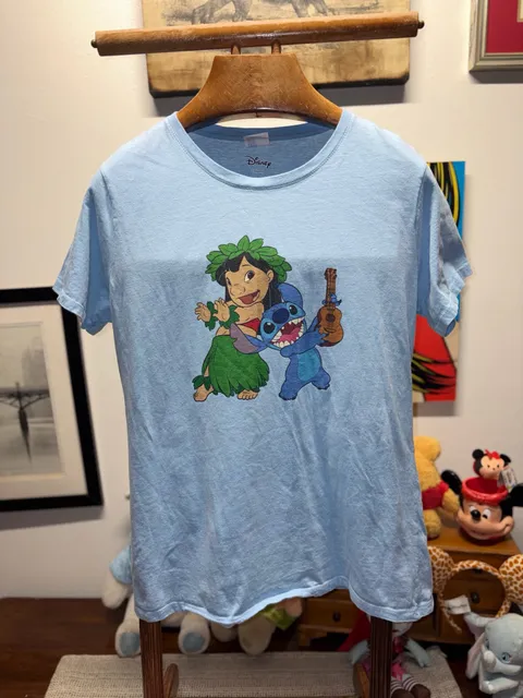 Port & Company Disney Lilo & Stitch T-Shirt Size Large Blue