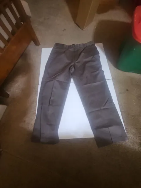 Haggar Select No-Iron Cotton Pants 42x32 Gray Flat Front