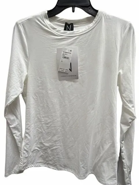 Naked Wardrobe Long Sleeve Top Size XS White