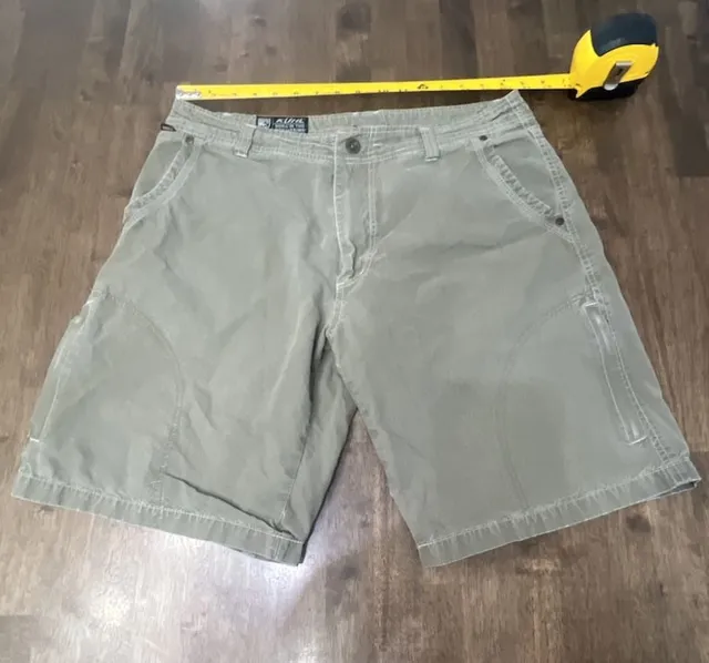 Kuhl Ramblr Cargo Shorts Size 33 Green Patina Dye Cotton Blend