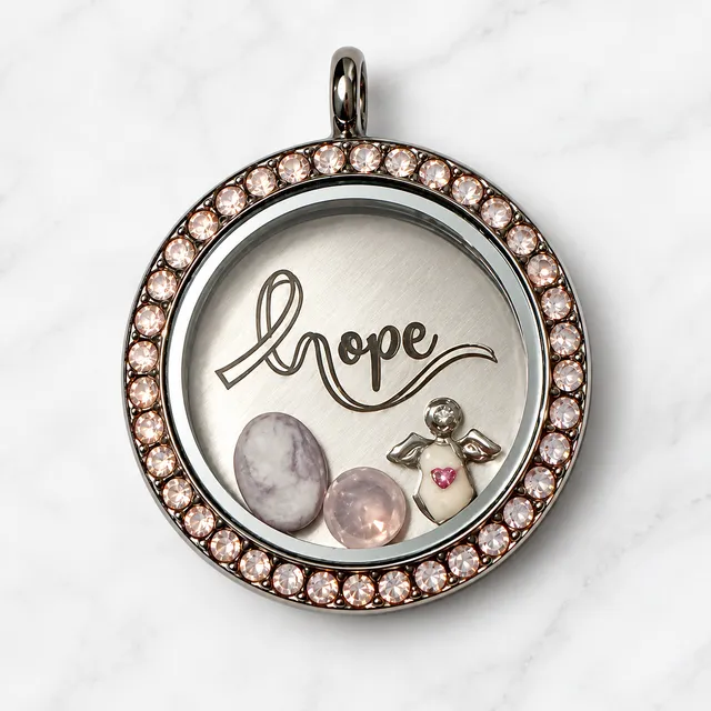 Origami Owl Living Locket Hope Crystal Pendant