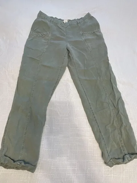 Splendid C&C California Utility Pants Size M Green Linen Lyocell Casual
