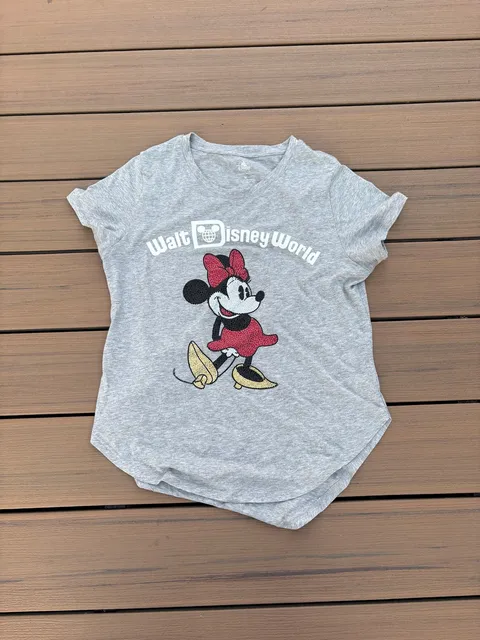 Disney Parks Walt Disney World Minnie Mouse T-Shirt Size M Gray