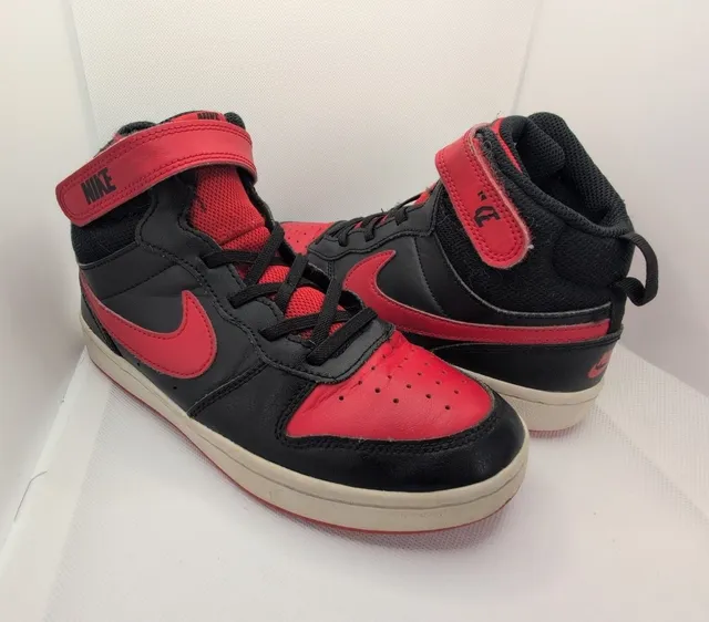 Nike Court Borough Mid 2 Size 3Y Black Red Sneakers