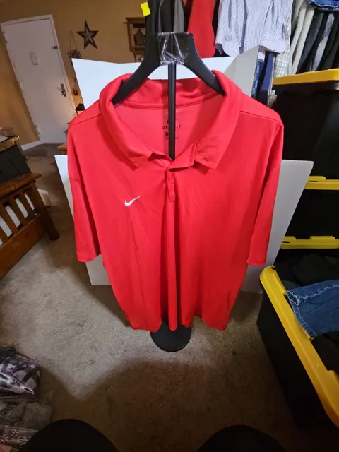 Nike Dri-FIT Polo Shirt Size 4XL Red Golf Tennis Short Sleeve
