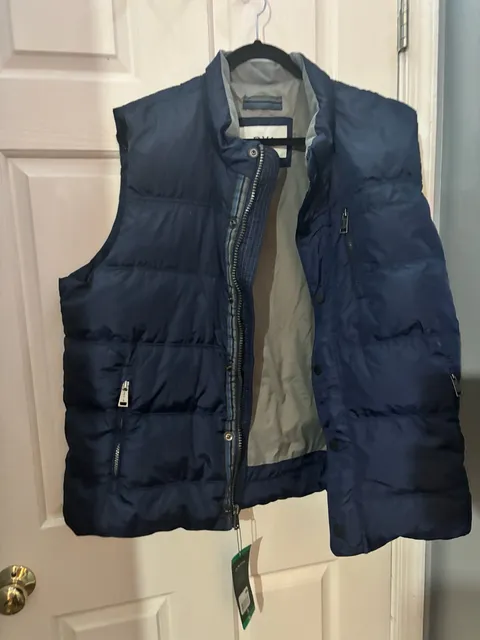 Orvis Down Vest Size XL Navy Blue Puffer Full Zip