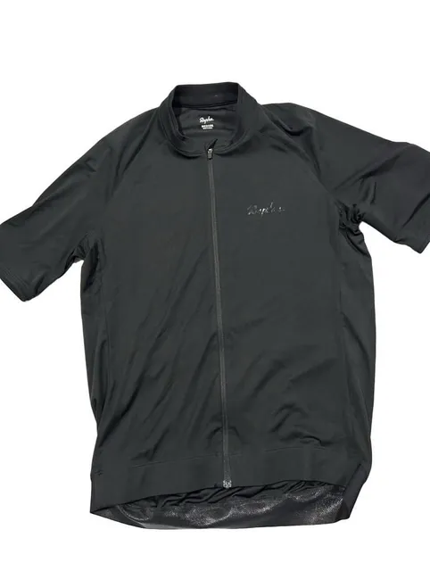 Rapha Cycling Jersey Size Medium Black Short Sleeve Full Zip