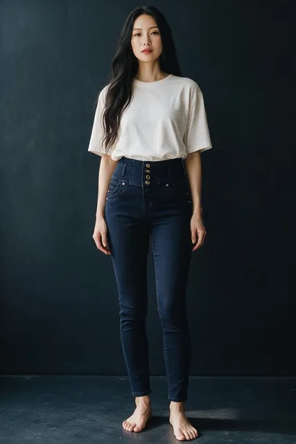 Tiki Jeans High Waist Skinny Jeans Size S Dark Blue