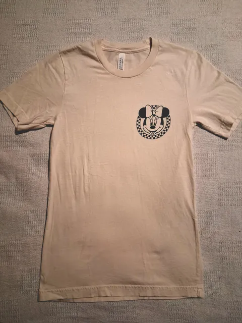 Bella Canvas Disney Minnie Mouse T-Shirt Size XS Tan Graphic Tee