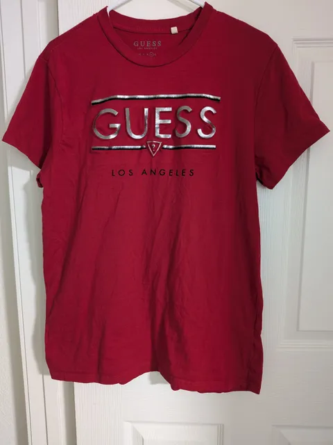 GUESS Los Angeles Logo T-Shirt Size M Red