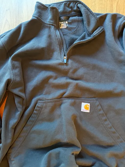 Carhartt Marquette 1/4-Zip Mock-Neck Sweatshirt Size L Black