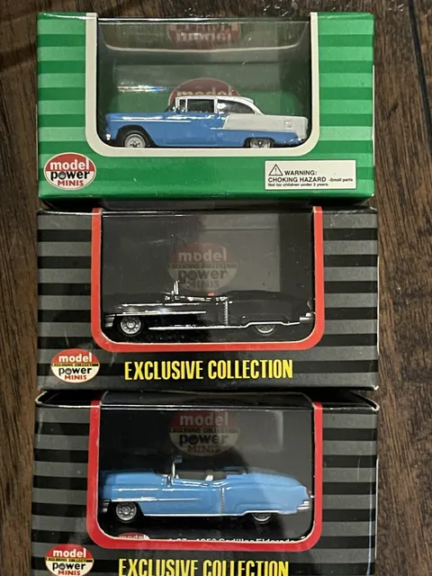 Set of 3 Model Power HO Scale Cadillac & Chevy Set of 3 NIB